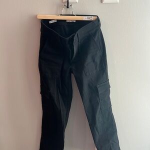 LOFT black cargo straight crop petite pants